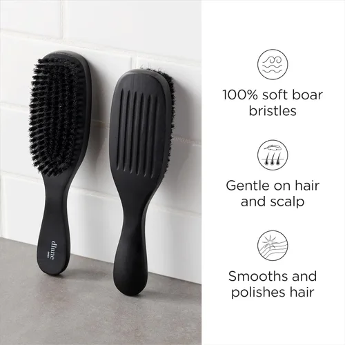 Miniatura 7 de Diane Cepillo de cerdas de jabalí para hombres y mujeres, peinado de cabello fino a medio, estilos ondulados, alisador, cuero cabelludo suave, mango