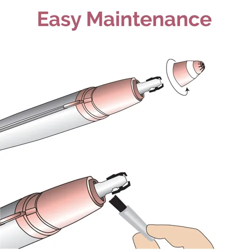 Miniatura 6 de Finishing Touch Flawless Brows - Depiladora de cejas eléctrica para mujer con luz LED para eliminación instantánea y sin dolor del vello facial Rosa