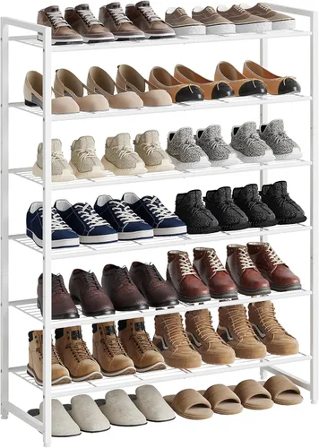 Miniatura 11 de Nunsino Zapatero de metal, organizador de zapatos de garaje de 6 niveles, con capacidad máxima para 30 pares, estante de almacenamiento de zapatos