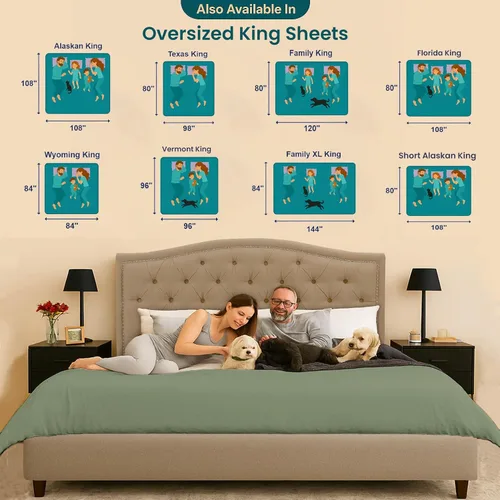 Miniatura 5 de SGI Bedding 108" x 108" Juego de sábanas de 4 piezas de tamaño Alaskan King de 1000 hilos 100% de algodón egipcio - Sábanas de bolsillo profundo