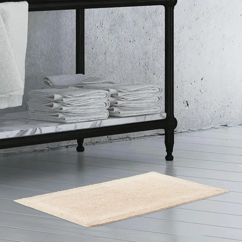 Miniatura 20 de French Connection Stonewash - Alfombra de baño de mezcla de algodón, 20 x 34 pulgadas, color marfil