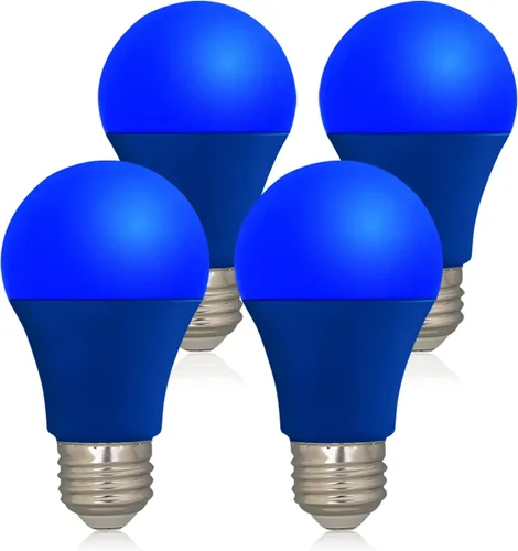 Miniatura 10 de Bombilla LED de color verde, bombillas de color verde de 9 W (equivalente a 60 W), bombillas LED verdes A19 con base E26 perfectas para porche