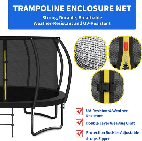 Miniatura 4 de Anillo superior de repuesto para cama elástica para 8 postes curvos, red de seguridad redonda, accesorios de trampolín con hebillas de protección