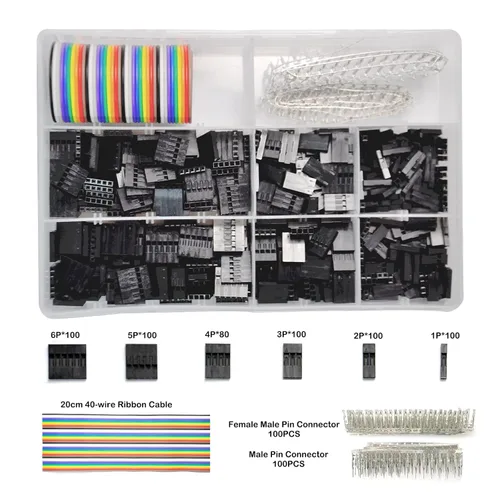 Gikfun 780 unids 0.100 in paso 1 2 3 4 5 6pin vivienda conector Dupont alambre macho hembra crimpadoras adaptador adaptador kit surtido para RC