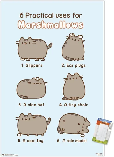 Miniatura 11 de Trends International Pusheen - Póster de pared de malvavisco, 14.725 x 22.375 pulgadas, versión enmarcada de madera de granero