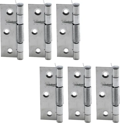 Miniatura 7 de MY MIRONEY Paquete de 10 bisagras de resorte de cierre automático de 1.5 pulgadas, bisagras de resorte con tornillos, accesorios de bricolaje