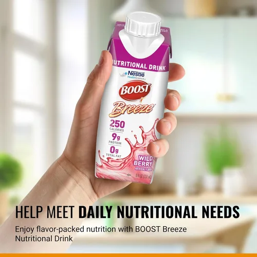 Miniatura 3 de BOOST Breeze Clear Bebida nutricional – 250 calorías – 19 vitaminas y minerales – 0.23 oz de proteína – Bebida nutricional transparente fortificada
