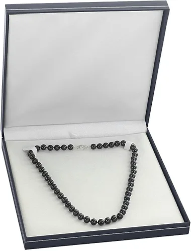 Miniatura 4 de The Pearl Source Collar redondo de oro de 14 quilates de 6.0 a 0.256 in, color negro genuino japonés Akoya de perlas cultivadas en agua salada de 20