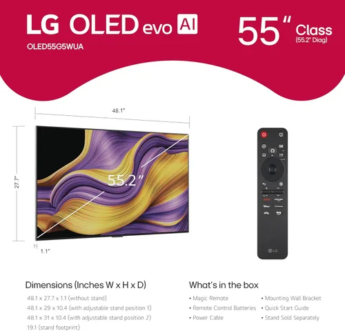 Miniatura 4 de LG OLED evo serie G5 televisor inteligente 4K de 55 pulgadas con AI, Dolby Atmos, Dolby Vision, HDR10, Super Upscaling 4K, Modo Cineasta, Wow
