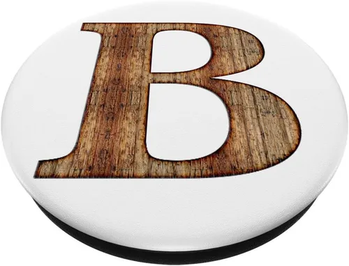 Miniatura 2 de PopSockets Grip B Inicial Madera Monograma Capital Letra Arte - PopSockets Grip y Stand para Teléfonos y Tabletas