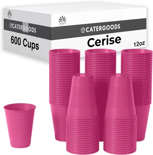 Miniatura 33 de Party Solids Vasos de plástico negros - 12 onzas, paquete de 100