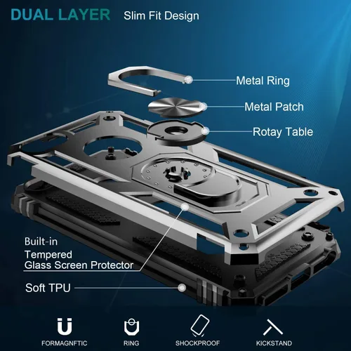 Miniatura 20 de Jeylly Funda para iPhone SE/Funda para iPhone 5S, Exterior de Plástico Duro que Absorbe Golpes + Interior de Silicona de Goma Defensor contra