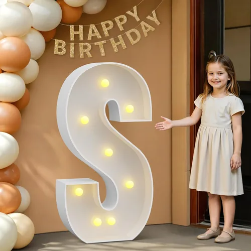 Miniatura 44 de IMPRSV Letras de mosaico iluminadas de marquesina, 4 pies para globos y fiestas, decoración de kit de arco