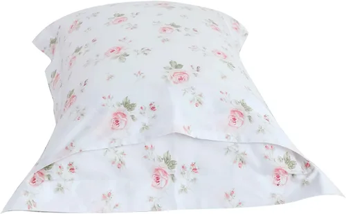 Miniatura 8 de QSH Juego de 2 fundas para almohada de algodón tamaño Queen, diseño floral vintage chic con estampado de rosas, fundas para almohada con cierre