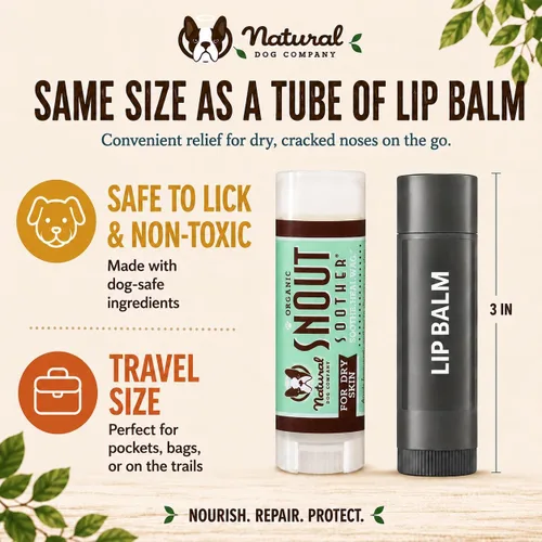 Miniatura 2 de Natural Dog Company Snout Chupete Travel Stick 0.15 oz – Bálsamo para nariz de perro totalmente natural para hocicos secos y agrietados – Bálsamo
