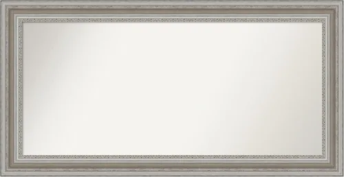 Miniatura 103 de Amanti Art Espejo de baño plateado para sobre el fregadero, 26 x 26 pulgadas, espejo cuadrado de plata antigua, marco de madera tradicional mediano