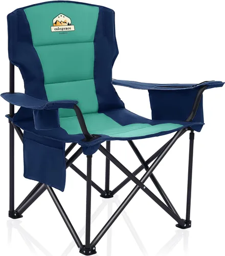 Miniatura 17 de Colegence Sillas de Camping Plegables de Tamaño Grande - Soporte de 450 LBS Silla de Campamento de Servicio Pesado con Cojín Acolchado, Sillas Negro
