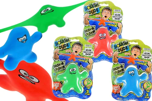 JA-RU Elastic Guy (3 juguetes esponjosos) Figuras de acción de lucha flexibles. Paquete de juguetes antiestrés rellenos de arena. Juguetes