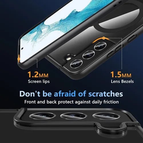 Miniatura 6 de Hensinple Funda Magnética para Samsung Galaxy S22, Funda para Teléfono Galaxy S22 [Compatible con MagSafe], Cubierta Magnética Transparente