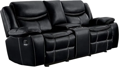 Miniatura 3 de Lexicon Bay - Juego de sofá reclinable manual, 2 piezas, color negro