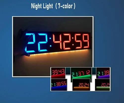 Miniatura 6 de Reloj temporizador de gimnasio en casa extra grande de 17.3 pulgadas, temporizador de intervalo de entrenamiento programable, reloj de pared