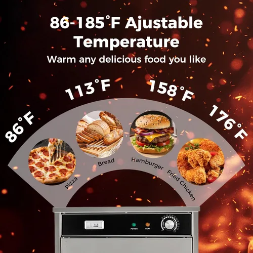 Miniatura 4 de Calentador de alimentos de caja caliente, horno eléctrico de calentamiento comercial de 5 estantes, armario de sujeción con calefacción de encimera