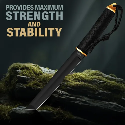 Miniatura 8 de Tanto Cuchillo con funda, más de 3 colores, hoja pulida de espejo de espiga completa fija de 5.9 pulgadas, cuchillos tácticos geniales con mango