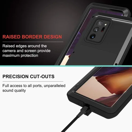 Miniatura 7 de LOVE MEI Funda para teléfono Galaxy Note 20 Ultra 0.18 oz, [sin protector de pantalla de vidrio] Carcasa rígida de cuerpo completo, resistente, a