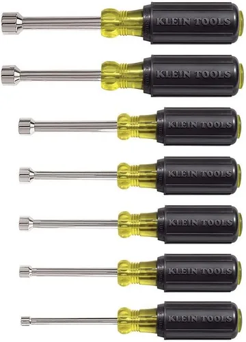 Klein Tools Juego de herramientas 631, fabricado en Estados Unidos, juego de destornilladores de tuercas con tuercas hexagonales tamaños 3/16, 1/4,