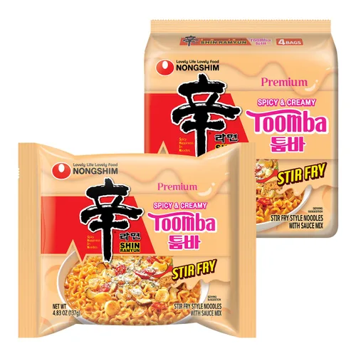 Miniatura 9 de Nongshim Shin Ramyun Toomba Cuenco cuadrado, fideos Ramyun instantáneos estilo salteado picante y cremoso con mezcla de salsa, 3.73 onzas