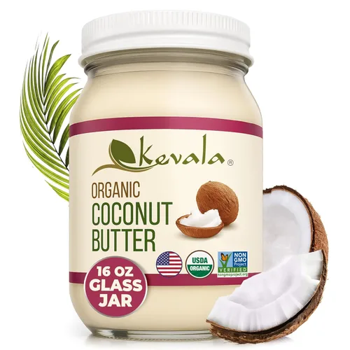 Kevala Mantequilla de coco orgánica | Fabricado con coco entero orgánico | Crema para untar para hornear y cocinar | Alternativa a base de plantas