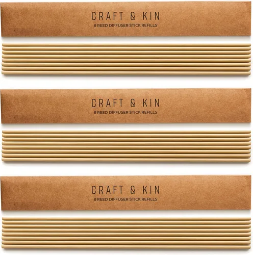Miniatura 9 de Craft & Kin Difusor de Varillas Oud Wood Aceite Esencial Completamente Natural y 8 Varillas Aromáticas de Ratán Difusores de Varillas