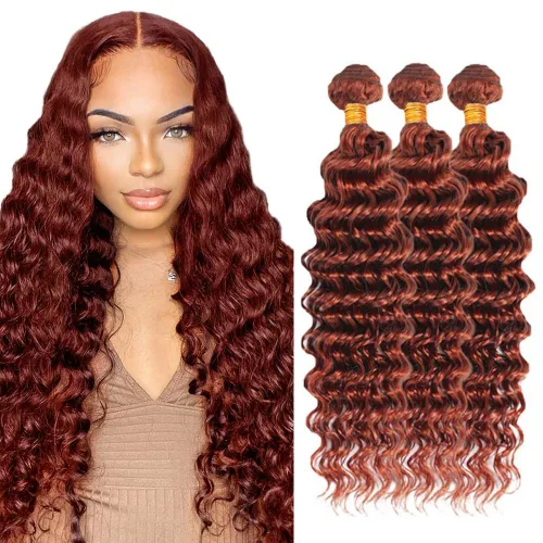 Miniatura 45 de Color 30 paquetes de cabello humano marrón onda del cuerpo paquetes 8 10 12 pulgadas brasileño virgen Remy extensiones de cabello humano doble trama