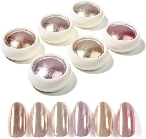 Miniatura 12 de 3 frascos de polvo de cromo perla blanca para uñas, efecto espejo de luz de luna, brillo blanco con purpurina aurora, pigmento brillante para diseño
