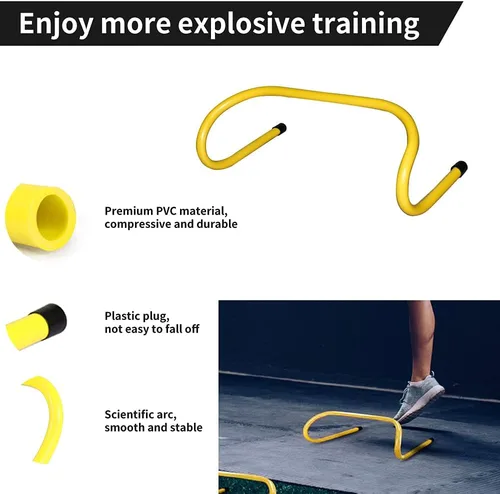 Miniatura 5 de TNZMART Escalera de agilidad y conos de disco, juego de entrenamiento de peldaños ajustables con 10 conos deportivos de plástico para entrenamiento