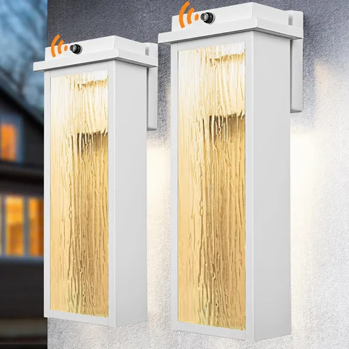Miniatura 14 de VenzBlomia Lámpara de pared exterior de 16" en negro del atardecer al amanecer LED, lámpara de iluminación exterior grande, lámpara de pared montada