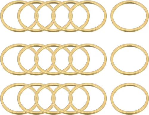 MECCANIXITY Aretes redondos con cuentas, anillos de eslabones circulares para hacer joyas Tono de latón.
