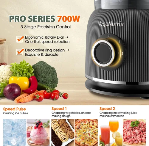 Miniatura 5 de Combo de procesador de alimentos y licuadora, picadora de alimentos de 88 onzas para carne, verduras y masa, licuadora de tarro de vidrio de 70