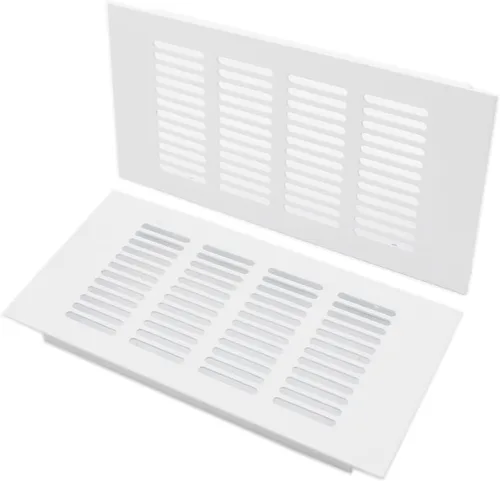 Miniatura 11 de 2 fundas para ventilación de aire, rejilla de ventilación de aleación de aluminio blanca rectangular, cubierta de rejilla de metal para armario