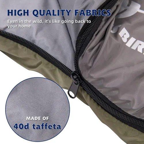Miniatura 5 de Saco de dormir para adultos y niños, impermeable y ligero, saco de dormir con capucha de 3 estaciones para acampar, senderismo, viajes al aire libre