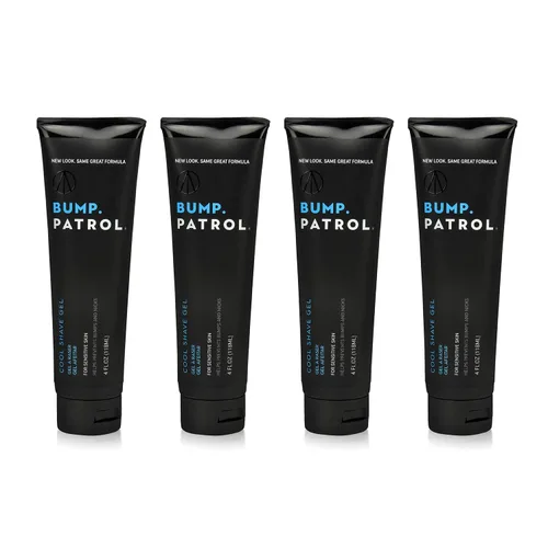 Bump Patrol Cool Shave Gel - Gel de afeitar transparente sensible con mentol que evita quemaduras de afeitar, golpes y cabello encarnado, 4 onzas,