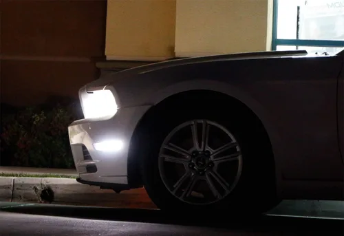 Miniatura 6 de iJDMTOY Juego Completo de Luz LED de Marcador Lateral con Lente Ahumada 27-SMD Blanca, Compatible con Parachoques Delantero Ford Mustang 2010-2014