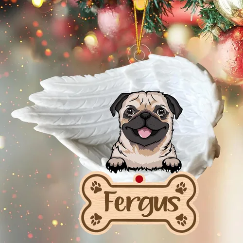 Miniatura 29 de Adorno de perro afgano de 1 ángel, adorno acrílico 2D personalizado conmemorativo para perros, regalo por pérdida de mascotas, regalo