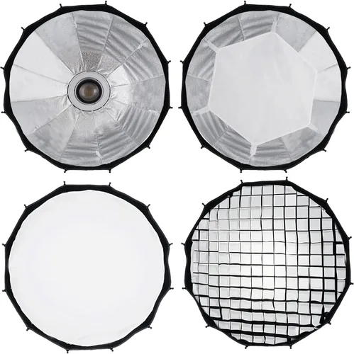 Miniatura 3 de WELLMAKING Caja de luz parabólica de 33.4 pulgadas de 16 quilates de instalación rápida y plegable, con difusores/rejilla de panal/bolsa, compatible
