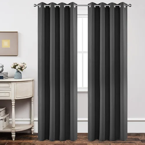 Miniatura 92 de Joydeco - Juego de 2 paneles de cortinas opacas de 63 pulgadas, 2 cortinas largas con aislamiento térmico burg, cortinas de oscurecimiento