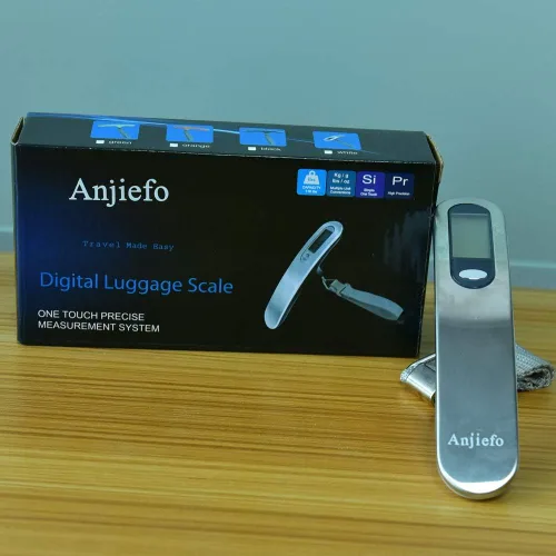 Miniatura 3 de Anjiefo - Báscula digital de equipaje de regalo para maleta de viajero, báscula de peso de mano, 110 libras