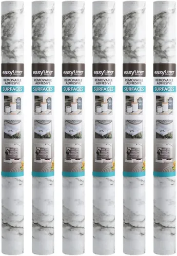 Miniatura 9 de EasyLiner - Revestimiento adhesivo para estantes para armarios y armarios, papel autoadhesivo fácil de instalar, cortar para ajustar, forro de cajón