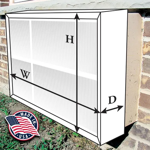 Miniatura 2 de Cubierta de aire acondicionado interior/exterior para unidades pequeñas Westinghouse - Ancho 24-7/8" y Altura 15-1/2", Caqui Gris claro