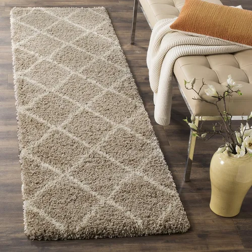 Miniatura 35 de SAFAVIEH - Alfombra de la colección Hudson Shag, diseño de enrejado moderno, no desprende pelusa y fácil de cuidar, 2 pulgadas de grosor, ideal
