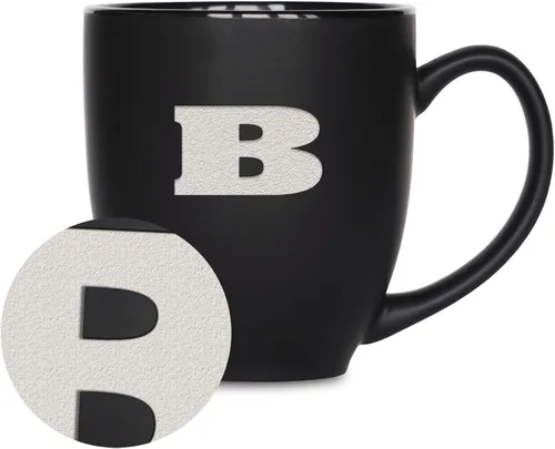 Miniatura 124 de Rico Industries - Taza de cerámica mate negra con grabado láser estándar de 15oz para NCAA (escuelas T & U) - Para bebidas calientes o frías
